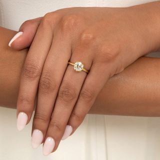 Lang Collection 18K Victorian-Style 1.58 Carat Diamond Solitaire Ring - GIA M SI2