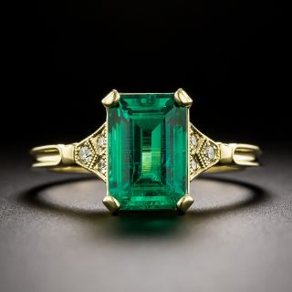 Lang Collection 2.23 Carat Colombian Emerald and Diamond Ring - GIA F1 - 2