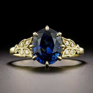 Lang Collection 2.68 Carat No-Heat Sapphire and Diamond Ring - AIGS - 4