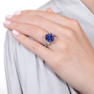 Lang Collection 8.62 Carat Sapphire and Diamond Ring - GIA