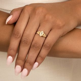 Lang Collection .96 Carat 'Moval' Diamond 18K Ring - GIA J SI1