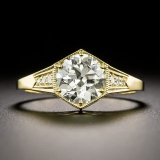 Lang Collection Art Deco-Style 1.58 Carat Diamond  Ring - GIA  L SI1  - 4