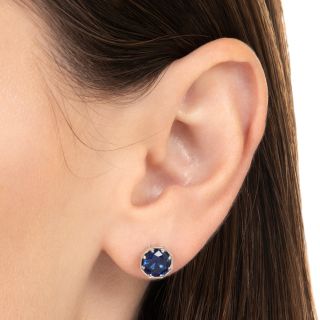 Lang Collection Art Deco-Style 2.55 Carat Sapphire Earrings