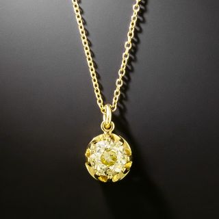 Lang Collection Art Nouveau-Style 1.46 Carat Diamond Solitaire Pendant - GIA U/V SI2 - 2