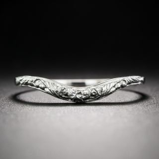 Lang Collection Floral Motif Contoured Wedding Band - 1