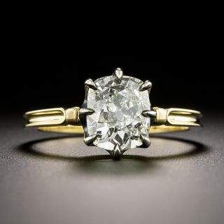 Lang Collection Victorian-Style 1.58 Carat Antique Cushion-Cut Diamond Solitaire Ring - GIA K VS2 - 3