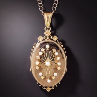 Large Victorian Pearl Locket - 2