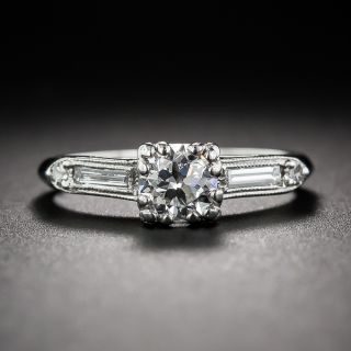 Late Art Deco .52 Carat Diamond Engagement Ring - 1