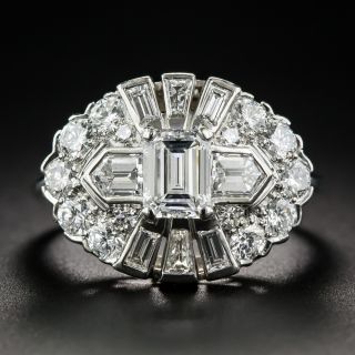 Late-Art Deco Emerald Cut Diamond Ring - 7