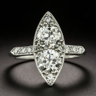 Late Art Deco Navette Diamond Ring - 3