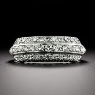 Late Art Deco Three Row Diamond Band Ring - 3