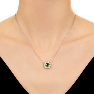 Late-Victorian Tsavorite Garnet and Diamond Pendant