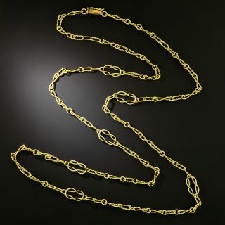 Long Fancy 18K Gold Chain Necklace - 2