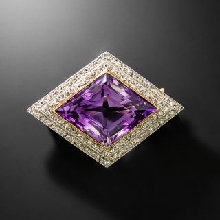 Marcus & Co. Edwardian Amethyst and Diamond Brooch  - 2