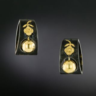 Marsh & Co. Gold Bead and Flower Clip Earrings - 3