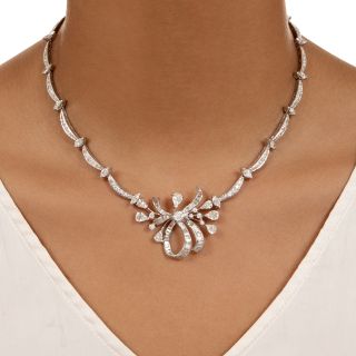 Mid-Century 11.00 Carat Diamond Spray Necklace