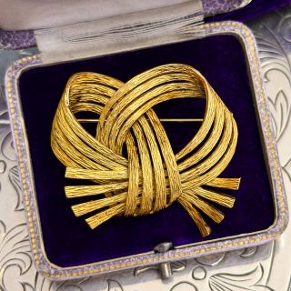 Mid-Century 18K Bow Brooch by Raymond Yard