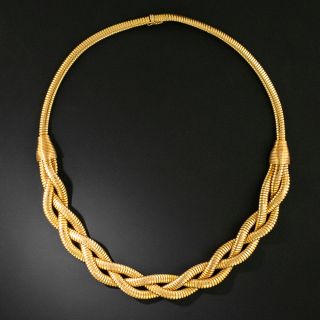 Mid-Century 18K Braided Tubogas Necklace - 3