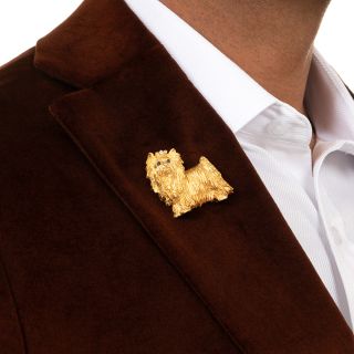 Mid-Century 18K Yorkshire Terrier Brooch by Spritzer and Fuhrmann, USA