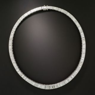 Mid-Century Baguette Diamond Rivière Necklace - 2