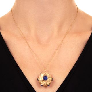 Mid-Century Blue Chalcedony Pendant, Italian