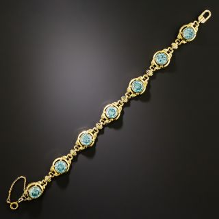 Mid-Century Blue Zircon Link Bracelet - 3