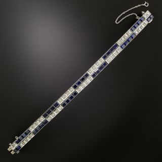 Mid-Century Diamond and Sapphire* Line Bracelet