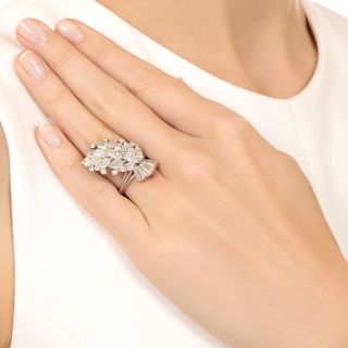 Mid-Century Diamond Cornucopia Cluster Ring