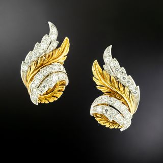 Mid-Century Diamond Feather Earrings by McTeigue & Co. - 2