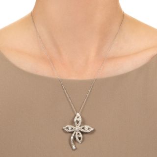 Mid-Century Diamond Flower Brooch/Pendant