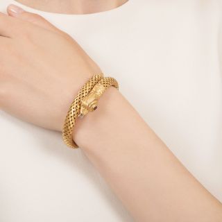 Mid-Century Flexible Snake Bracelet