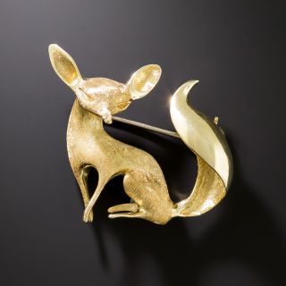 Mid-Century Fox Brooch - 3