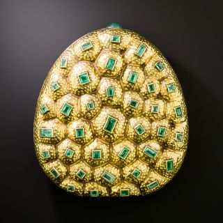 Mid-Century Italian 18K Emerald Compact - 1