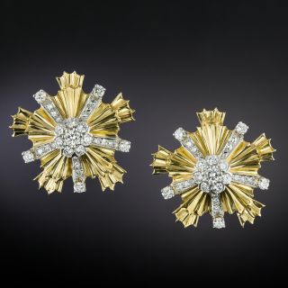 Mid-Century Tiffany & Co. Diamond Starburst Earrings - 3