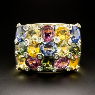 Multicolor Sapphire and Diamond Band - 2