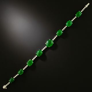 Natural Jade and Diamond Bracelet - 3