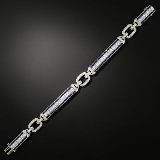 Oscar Heyman Art Deco Diamond and Sapphire Bracelet - 3