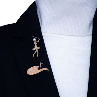 Pair of Ruser Lady's Golfer Pins
