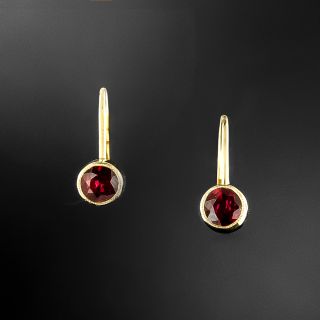 Petite Bezel-Set Ruby Earrings - 4