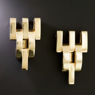 Retro 14K Trident Dress Clips by Cartier - 2