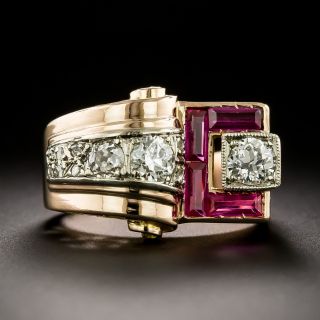 Retro Diamond and Ruby* Ring - 2