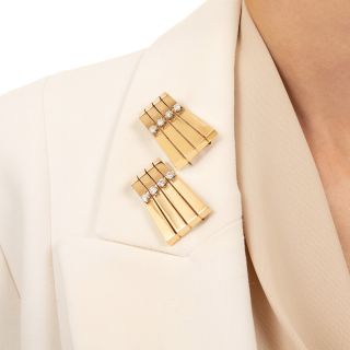 Retro Geometric Diamond Dress Clips