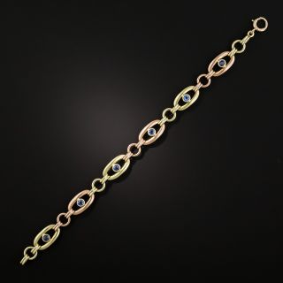 Retro Two-Tone Gold And Sapphire Bracelet - 2