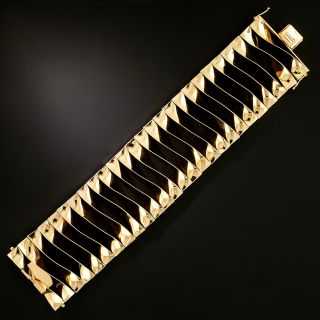 Retro Wide 14K Twist Wire Bracelet - 2