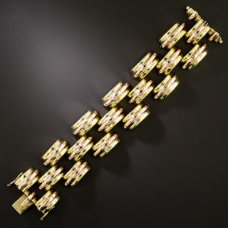 Retro Wide 18K Two-Tone Gold Bracelet - 2