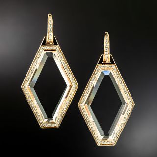 Rock Crystal and Diamond Dangle Earrings by Walters Faith - 3