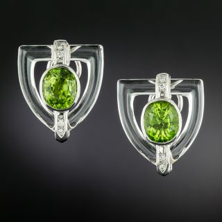 Rock Crystal and Peridot Earrings by Patrica Schepps Vaill for Seaman Schepps - 4