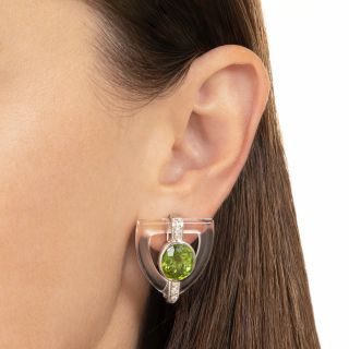 Rock Crystal and Peridot Earrings by Patrica Schepps Vaill for Seaman Schepps