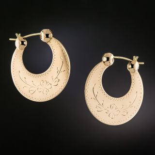 Russian Victorian-Style Crescent Hoop Earrings - 2
