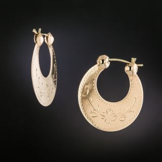 Russian Victorian-Style Crescent Hoop Earrings
